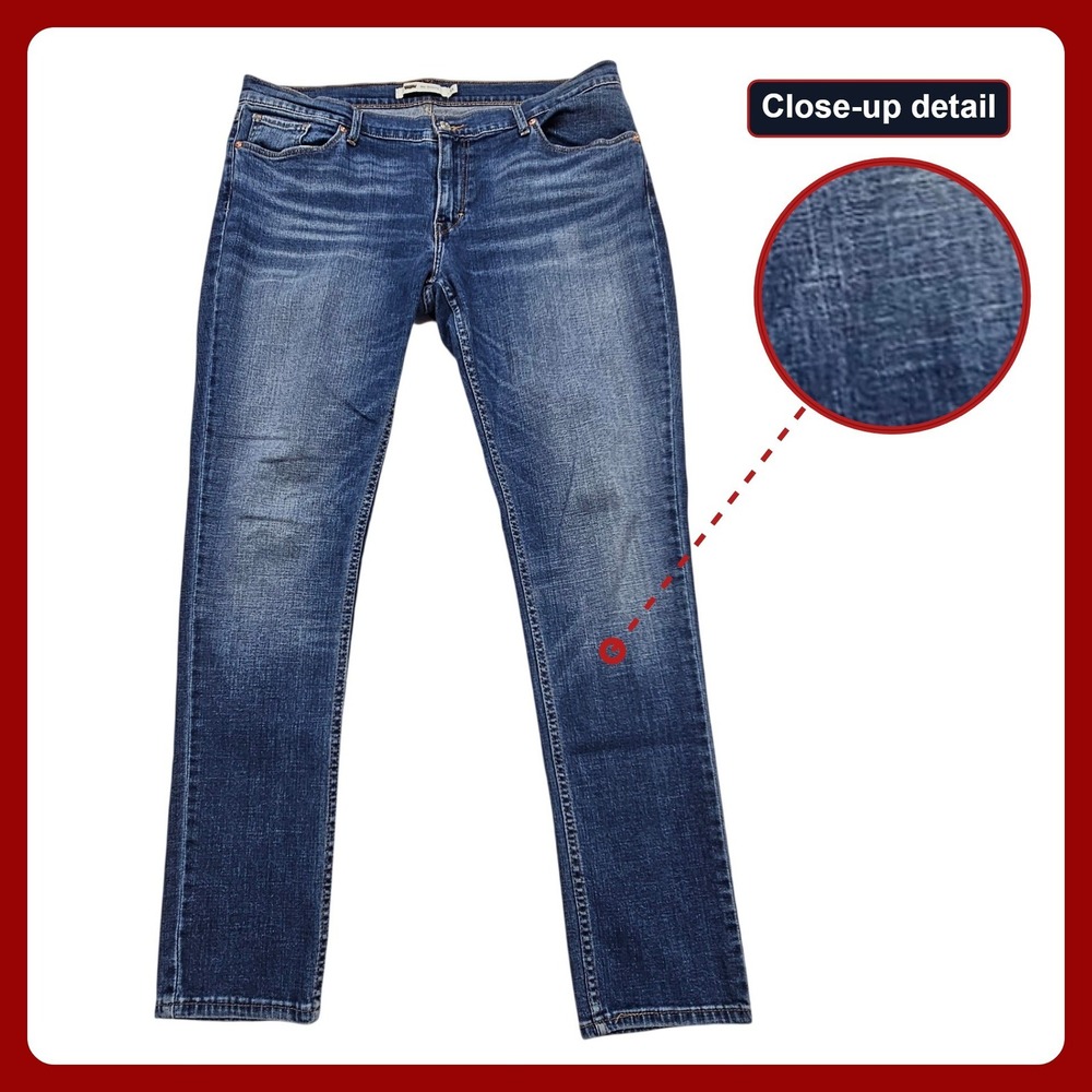 Levi's 524 Skinny Jeans Women's Size 15 Blue Denim Mid Rise Stretch 500‎ Series
